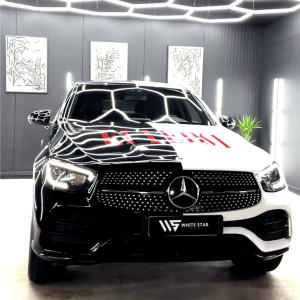 Mercedes-Benz wrapped with WunderVinyl SG+ Piano Black and Piano White LT