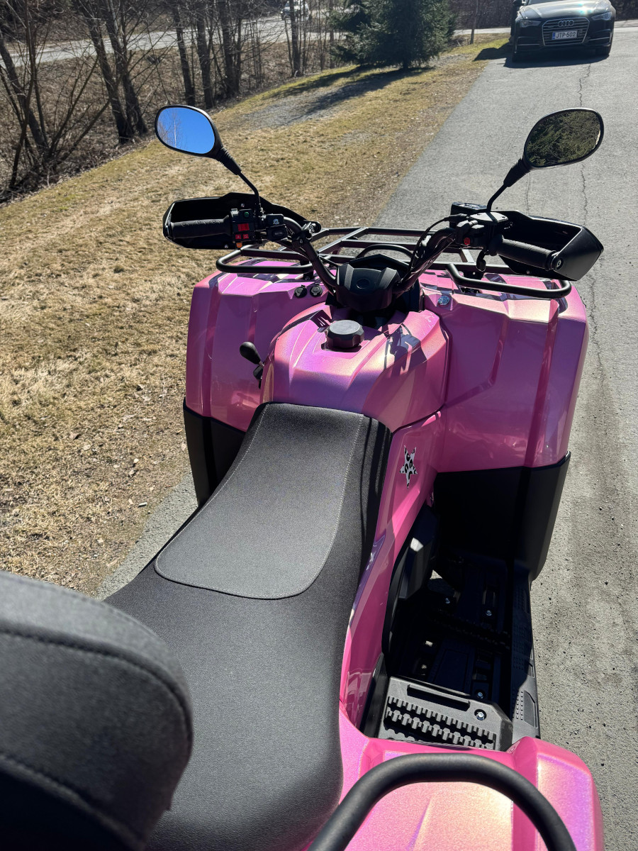 ATV Wrapped with WunderVinyl SG+ Laser Pompadour Pink LT